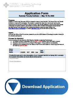 Faculty Institute Application - Download