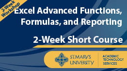 2-week short course poster image for Excel Advanced Function and Formulas
